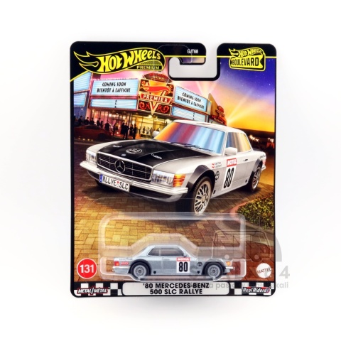 Model samochodu '80 Mercedes-Benz 500 SLC Rallye Boulevard #131 w skali 1:64