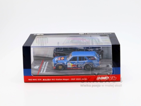 Model samochodu  Mad Mike 1976 Mazda RX3 RX-3 Station Wagon D1GP 2024 Series w skali 1:64 - pudełko