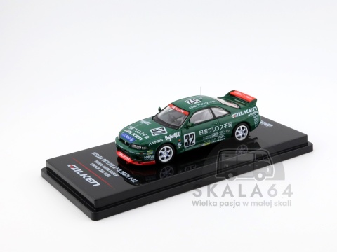 Model samochodu Nissan Skyline GT-R R33 #32 Prince Chiba Falken w skali 1:64 - przód