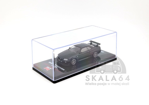 Model samochodu Nissan Skyline GT-R R34 V-SPEC II Black w skali 1:64 - gablotka