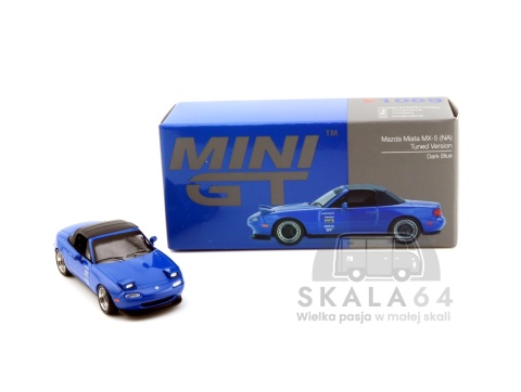 Model samochodu Mazda Miata MX-5 NA Tuned Version Dark Blue w skali 1:64 - pudełko