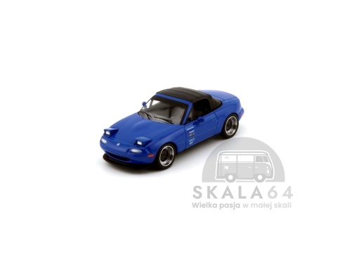 Model samochodu Mazda Miata MX-5 NA Tuned Version Dark Blue w skali 1:64 - przód