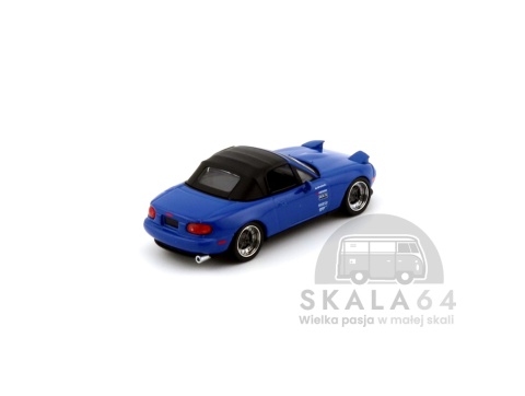 Model samochodu Mazda Miata MX-5 NA Tuned Version Dark Blue w skali 1:64 - tył