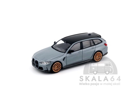 Model samochodu BMW M3 Competition Touring Brooklyn Grey w skali 1:64 - przód