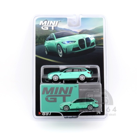 Model samochodu BMW M3 M Performance Touring Mint Green w skali 1:64