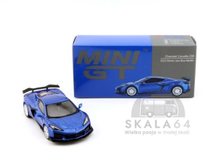 MINI GT Chevrolet Corvette Z06 2023 Elkhart Lake Blue Metallic LHD MGT00892-L MiniGT