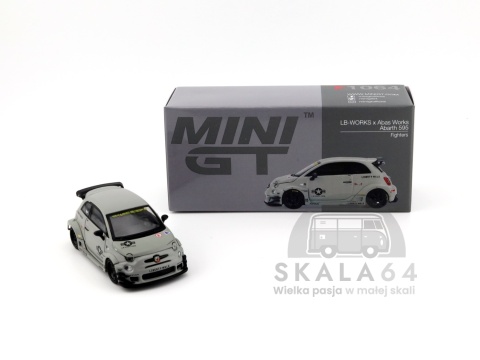 Model samochodu Fiat Abarth 595 LB-Works x Abas Works Fighters w skali 1:64 - pudełko
