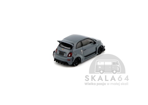 Model samochodu Fiat Abarth 595 LB-Works x Abas Works Grey w skali 1:64 - tył