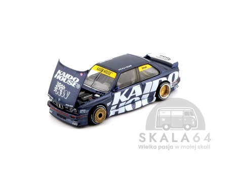 Model samochodu Kaido House 154 BMW M3 E30 Kaido Works V1 Blue w skali 1:64 - maska