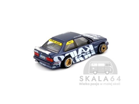 Model samochodu Kaido House 154 BMW M3 E30 Kaido Works V1 Blue w skali 1:64 - tył