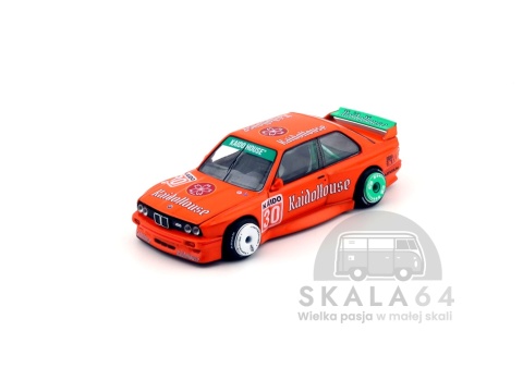Model samochodu Kaido House 177 BMW M3 E30 Kaidohaus V1 Orange w skali 1:64 - przód