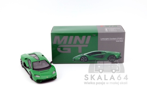 Model samochodu Lamborghini Countach LPI 800-4 Verde Medio w skali 1:64 - pudełko