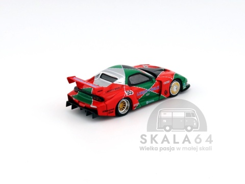 Model samochodu Mazda RX-7 LB-Super Silhouette 787B Tas Green Red w skali 1:64 - tył