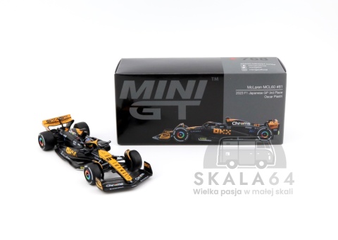 Model samochodu McLaren MCL60 #81 2023 Japanese GP 3rd Place Oscar Piastri w skali 1:64 - pudełko