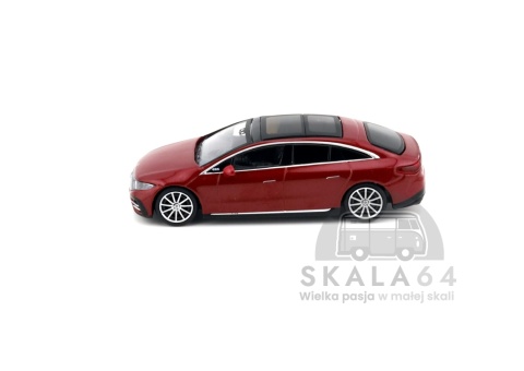 Model samochodu Mercedes-Benz EQS 580 4Matic Red Metallic w skali 1:64 - bok