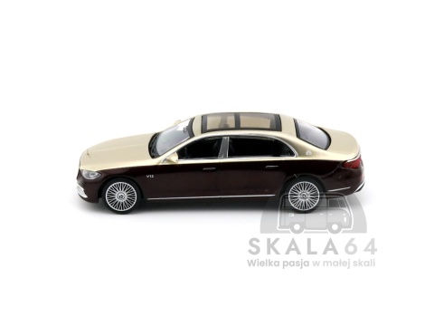 Model samochodu Mercedes-Maybach S680 Gold Dark Red Metallic w skali 1:64 - bok