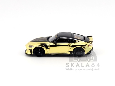Model samochodu Nissan Z VeilSide FFZ400 Gold Chrome w skali 1:64 - bok