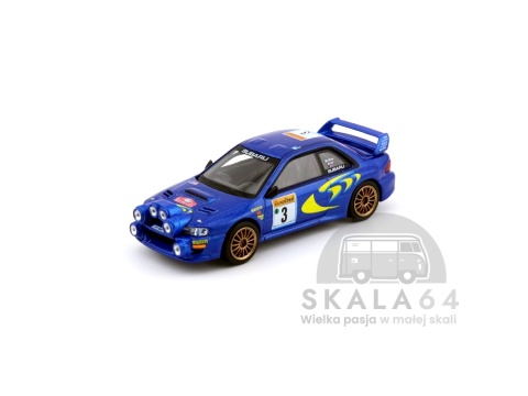 Model samochodu Subaru Impreza WRC98 #3 1998 Rally Monte-Carlo 3rd Place w skali 1:64 - przód