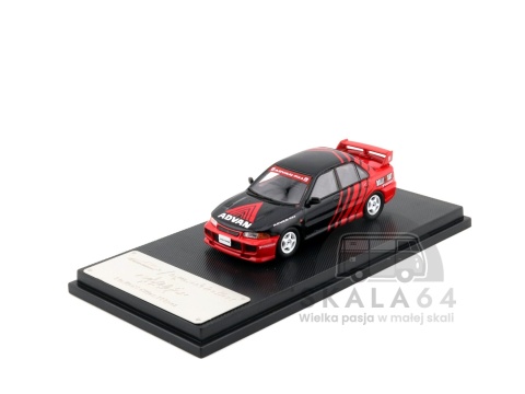 Model samochodu Mitsubishi Lancer Evolution EVO III Advan w skali 1:64 - przód