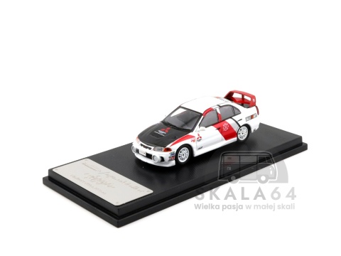 Model samochodu Mitsubishi Lancer Evolution EVO IV RALLI ART w skali 1:64 - przód