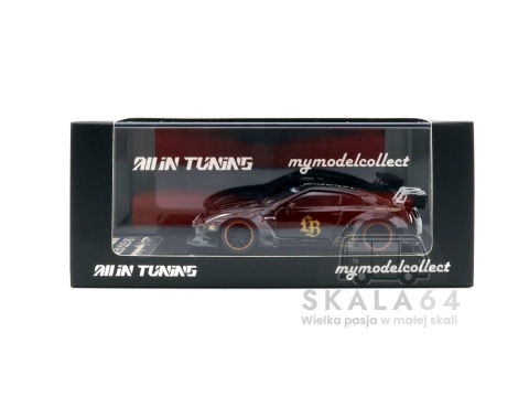 Model samochodu Nissan GT-R R35 Liberty Walk All In Tuning 2024 Black Gold w skali 1:64 - pudełko