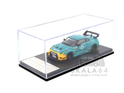 Model samochodu Nissan GT-R R35 Liberty Walk Army Fighter AB-88 w skali 1:64 - gablotka