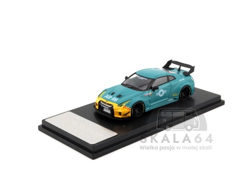 Model samochodu Nissan GT-R R35 Liberty Walk Army Fighter AB-88 w skali 1:64 - przód