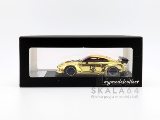My Model Collect Nissan GT-R R35 Liberty Walk Chrome Gold Limited Edition - 999 sztuk 1:64