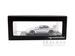 My Model Collect Nissan Skyline GT-R R34 V-Spec Nismo Livery Silver 1:64