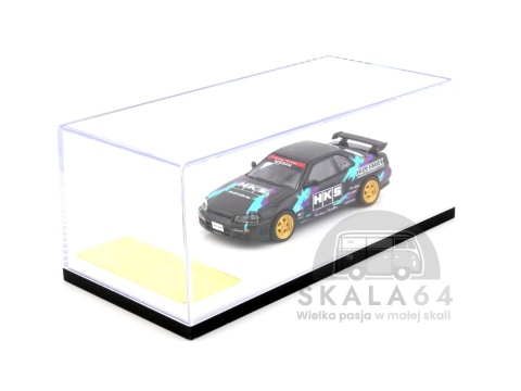 Model samochodu Nissan Skyline R34 25GT Turbo HKS w skali 1:64 - gablotka