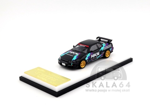 Model samochodu Nissan Skyline R34 25GT Turbo HKS w skali 1:64 - przód