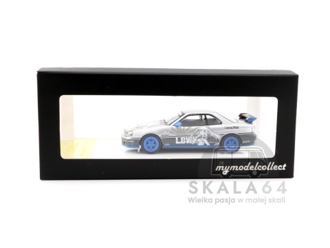 Model samochodu Nissan Skyline R34 25GT Turbo White Queen w skali 1:64 - pudełko