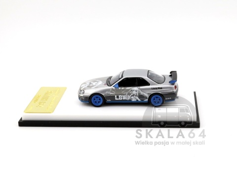 Model samochodu Nissan Skyline R34 25GT Turbo White Queen w skali 1:64 - bok