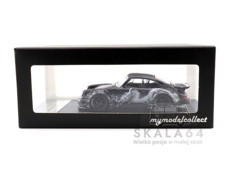 Model samochodu Porsche 911 RWB 930 RAUH-Welt Akira Nakai Black w skali 1:64 - pudełko