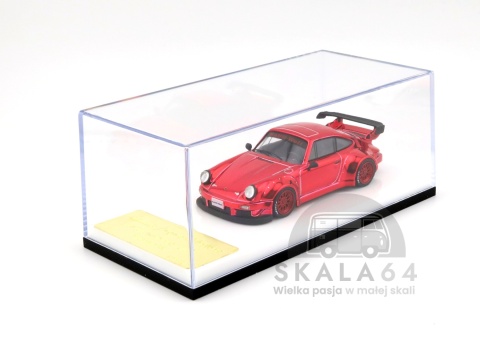 Model samochodu Porsche 911 RWB 930 RAUH-Welt Akira Nakai Chrome Red w skali 1:64 - gablotka