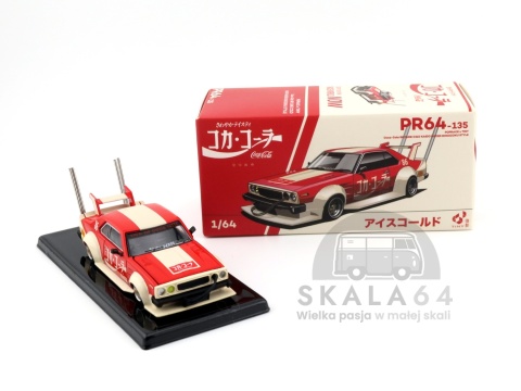 Model samochodu Nissan Skyline C210 Kaido Racer Bosozoku Style Coca-Cola w skali 1:64 - pudełko