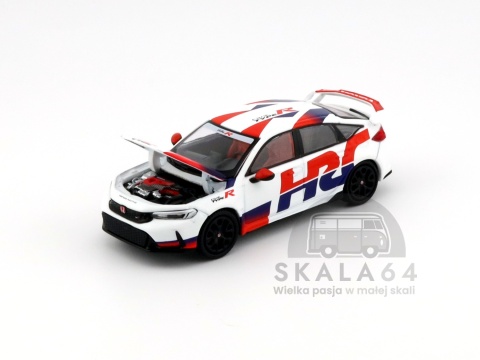 Model samochodu Honda Civic Type R FL5 HRC White Red Blue w skali 1:64 - maska