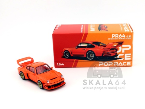 Model samochodu Porsche Singer DLS Turbo Study Orange w skali 1:64 - pudełko