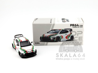 POP RACE PR64-136 Toyota Yaris Pandem GR Rally Livery White Green Red PR640136 1:64