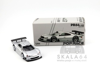 POP RACE PR64-158 Mercedes-Benz CLK-GTR Silver PR640158 1:64