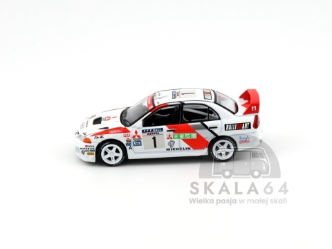 Model samochodu Mitsubishi Lancer Evolution EVO IV 1997 Catalunya Rally Winner w skali 1:64 - bok