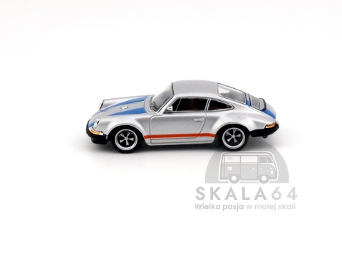 Model samochodu Porsche Singer 964 Silver Blue w skali 1:64 - bok