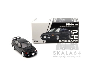 POP RACE PR64-227 Mitsubishi Lancer Evolution EVO IV Pyrenees Black Pearl PR640227 1:64