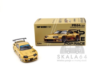 POP RACE PR64-229 Toyota Supra MK4 A80 Top Secret GT300 Gold PR64-0229 1:64