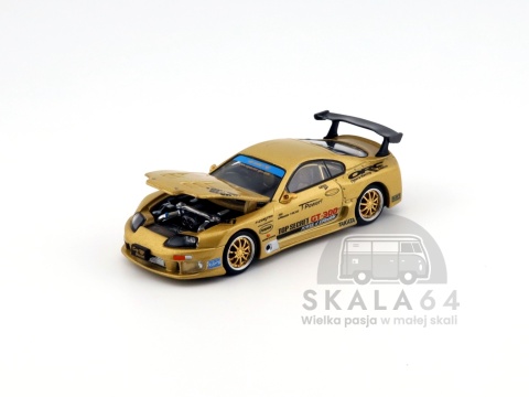 Model samochodu Toyota Supra A80 Top Secret GT300 Gold w skali 1:64 - maska