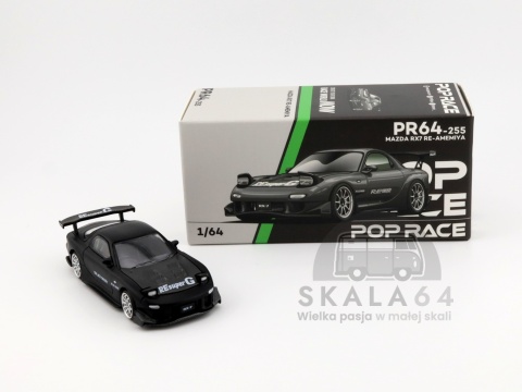 Model samochodu Mazda RX7 Re Amemiya Widebody Gun Metal w skali 1:64 - pudełko