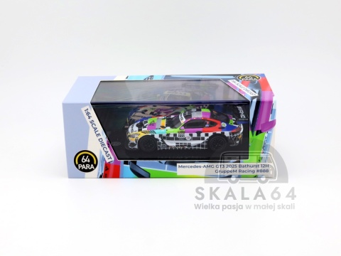 Model samochodu Mercedes-AMG GT3 2025 Bathurst 12H GruppeM Racing #888 w skali 1:64 - pudełko