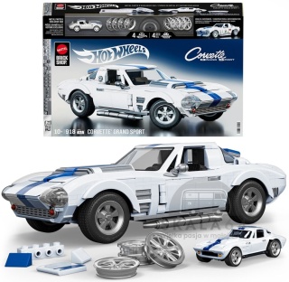 HOT WHEELS Brick Shop Elite Series Corvette Grand Sport 1:16 918 elementów + model w skali 1:64