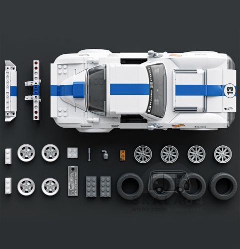 HOT WHEELS Brick Shop Elite Series Corvette Grand Sport 1:16 918 elementów + model w skali 1:64