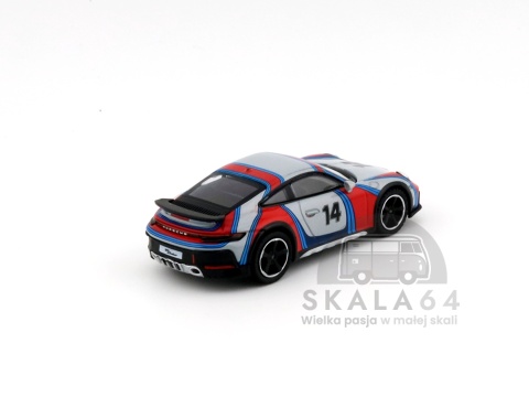 Model samochodu Porsche 911 Dakar Ice Gray Metallic Rally 1978 w skali 1:64 - tył